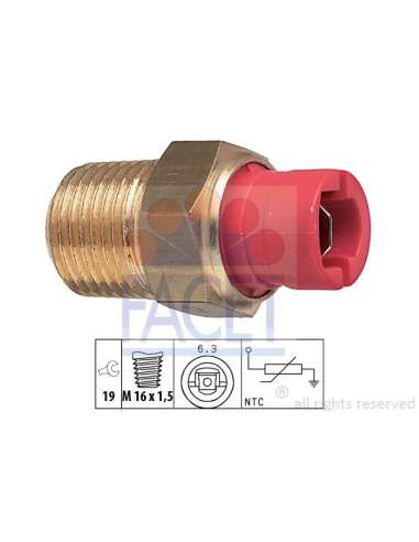 Sensor, temperatura del refrigerante Facet 7.3027 - TERMORESISTENCIA PARA TEMPERATURA A GUA Made in Italy - OE Equivalent