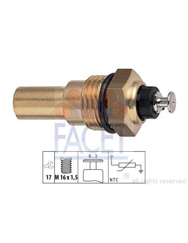 Sensor, temperatura del refrigerante Facet 7.3062 - TERMORESISTENCIA PARA TEMPERATURA A GUA Made in Italy - OE Equivalent
