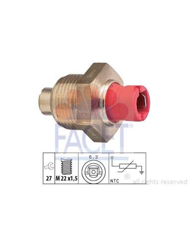 Sensor, temperatura del refrigerante Facet 7.3087 - TERMORESISTENCIA PARA TEMPERATURA A GUA Made in Italy - OE Equivalent