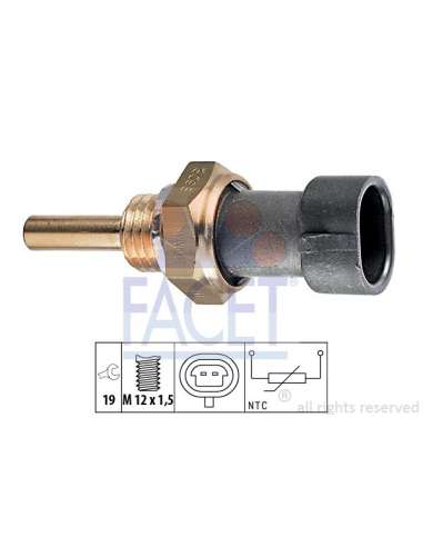 Sensor, temperatura del refrigerante Facet 7.3098 - TERMORESISTENCIA PARA TEMPERATURA A GUA Made in Italy - OE Equivalent