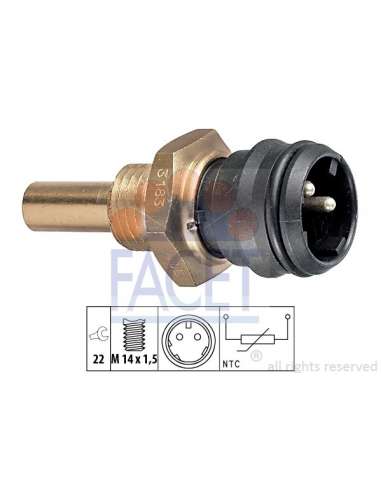 Sensor, temperatura del refrigerante Facet 7.3183 - TERMORESISTENCIA PARA TEMPERATURA A GUA Made in Italy - OE Equivalent