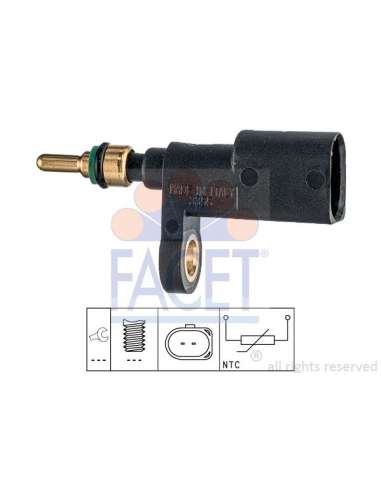 Sensor, temperatura del refrigerante Facet 7.3355 - TERMORESISTENCIA PARA TEMPERATURA A GUA Made in Italy - OE Equivalent