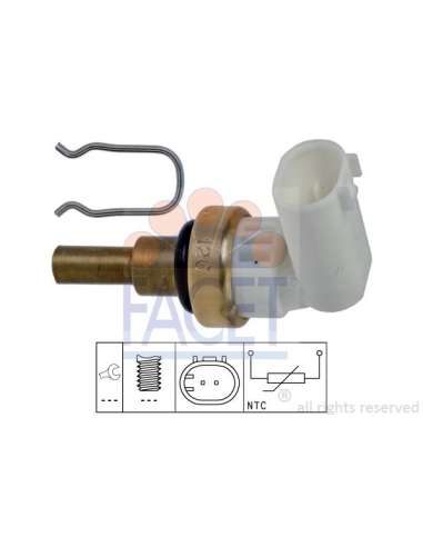 Sensor, temperatura del refrigerante Facet 7.3360 - TERMORESISTENCIA PARA TEMPERATURA A GUA Made in Italy - OE Equivalent