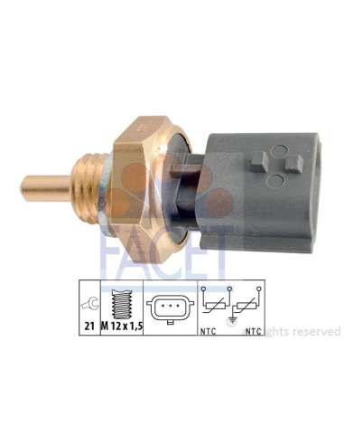 Sensor, temperatura del refrigerante Facet 7.3365 - TERMORESISTENCIA PARA TEMPERATURA A GUA Made in Italy - OE Equivalent
