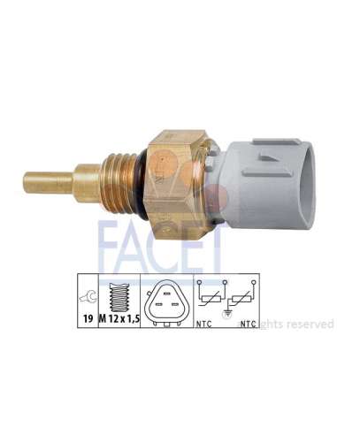 Sensor, temperatura del refrigerante Facet 7.3368 - TERMORESISTENCIA PARA TEMPERATURA A GUA Made in Italy - OE Equivalent