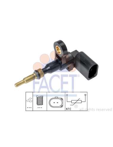 Sensor, temperatura del refrigerante Facet 7.3377 - TERMORESISTENCIA PARA TEMPERATURA A GUA Made in Italy - OE Equivalent