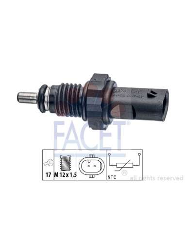 Sensor, temperatura del refrigerante Facet 7.3378 - TERMORESISTENCIA PARA TEMPERATURA A GUA Made in Italy - OE Equivalent