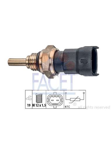 Sensor, temperatura del refrigerante Facet 7.3386 - TERMORESISTENCIA PARA TEMPERATURA A GUA Made in Italy - OE Equivalent