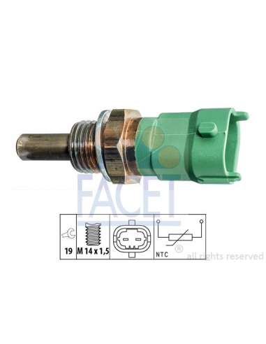 Sensor, temperatura del refrigerante Facet 7.3394 - TERMORESISTENCIA PARA TEMPERATURA A GUA Made in Italy - OE Equivalent