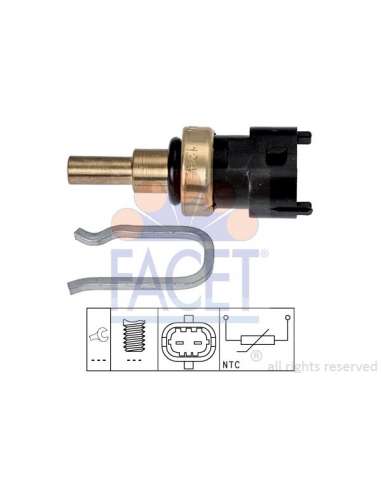 Sensor, temperatura del refrigerante Facet 7.3395 - TERMORESISTENCIA PARA TEMPERATURA A GUA Made in Italy - OE Equivalent