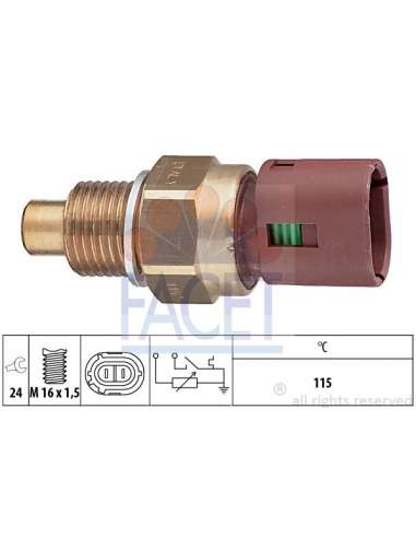 Sensor, temperatura del refrigerante Facet 7.3540 - TERMO.CON INTERRUP.LUZ TESTIGO TEMP .AGUA Made in Italy - OE Equivalent