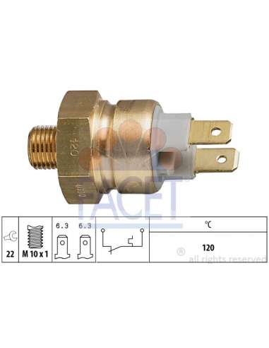 Interruptor de temperatura, testigo de líquido refrigerante Facet 7.4080 - INTERRUPTOR PARA LUZ TESTIGO TEMP.A GUA Made ...