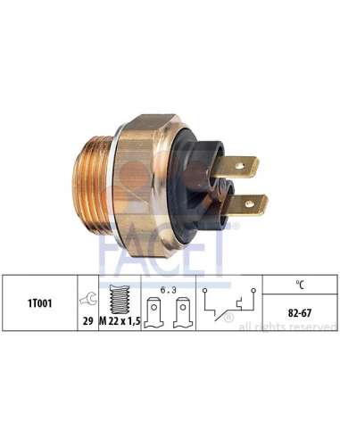 Interruptor de temperatura, ventilador del radiador Facet 7.5004 - TERMOCONTACTO PARA ELECTRO-VENTILAD OR Made in Italy ...