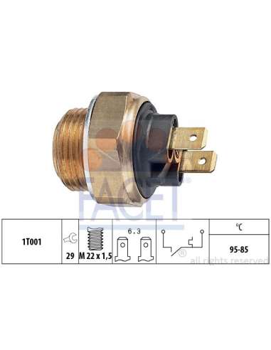 Interruptor de temperatura, ventilador del radiador Facet 7.5033 - INTERRUPTOR TEMPERATURA, VENTILADOR  DEL RADIADOR Mad...