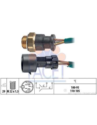 Interruptor de temperatura, ventilador del radiador Facet 7.5633 - INTERRUPTOR TEMPERATURA, VENTILADOR  DEL RADIADOR Mad...