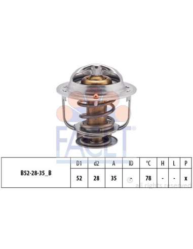 Termostato, recirculación gases de escape Facet 7.8317S - TERMOSTATO Made in Italy - OE Equivalent