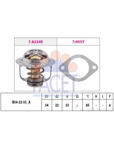 Termostato, recirculación gases de escape Facet 7.8335 - TERMOSTATO CON JUNTA Made in Italy - OE Equivalent