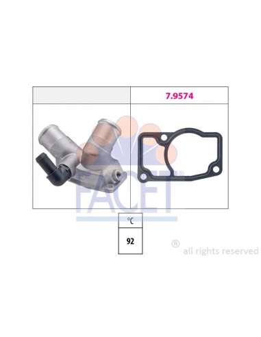 Termostato, recirculación gases de escape Facet 7.8343S - TERMOSTATO Made in Italy - OE Equivalent