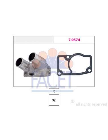 Termostato, recirculación gases de escape Facet 7.8345S - TERMOSTATO CON JUNTA Made in Italy - OE Equivalent