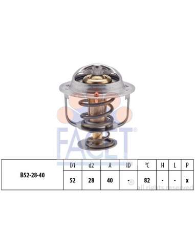 Termostato, recirculación gases de escape Facet 7.8383S - TERMOSTATO Made in Italy - OE Equivalent