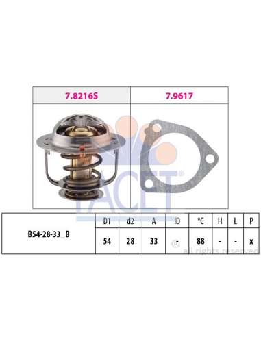 Termostato, recirculación gases de escape Facet 7.8453 - TERMOSTATO CON JUNTA Made in Italy - OE Equivalent