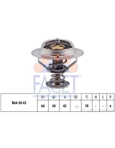 Termostato, recirculación gases de escape Facet 7.8491S - TERMOSTATO Made in Italy - OE Equivalent