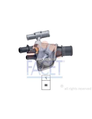 Termostato, recirculación gases de escape Facet 7.8567 - TERMOSTATO CON JUNTA Y TRANSMISOR T EMP. Made in Italy - OE Equ...