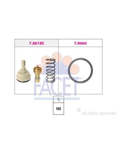 Termostato, recirculación gases de escape Facet 7.8618 - TERMOSTATO Made in Italy - OE Equivalent