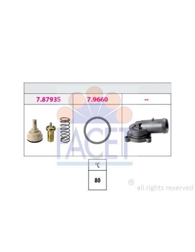 Termostato, recirculación gases de escape Facet 7.8793K - TERMOSTATO Made in Italy - OE Equivalent