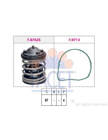 Termostato, recirculación gases de escape Facet 7.8851 - TERMOSTATOS Made in Italy - OE Equivalent