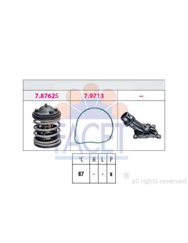 Termostato, recirculación gases de escape Facet 7.8851K - TERMOSTATOS Made in Italy - OE Equivalent