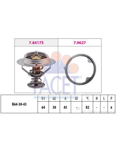 Termostato, recirculación gases de escape Facet 7.8926 - TERMOSTATOS Made in Italy - OE Equivalent