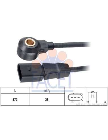 Sensor de detonaciones Facet 9.3184 - SENSOR DE PICADO Made in Italy - OE Equivalent