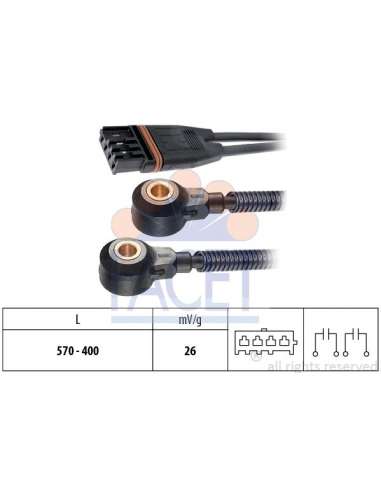 Sensor de detonaciones Facet 9.3196 - SENSOR DE PICADO Made in Italy - OE Equivalent