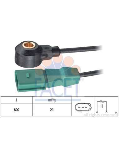 Sensor de detonaciones Facet 9.3198 - SENSOR DE PICADO Made in Italy - OE Equivalent