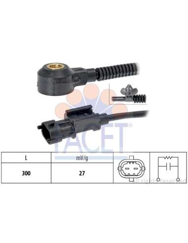 Sensor de detonaciones Facet 9.3208 - SENSOR DE PICADO Made in Italy - OE Equivalent