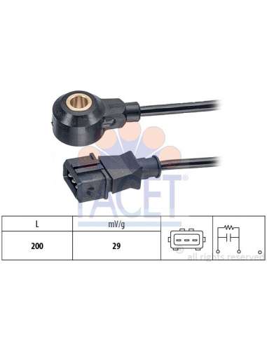 Sensor de detonaciones Facet 9.3244 - SENSOR DE PICADO Made in Italy - OE Equivalent
