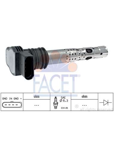 Bobina de encendido Facet 9.6329 - BOBINA DE ENCENDIDO Made in Italy - OE Equivalent