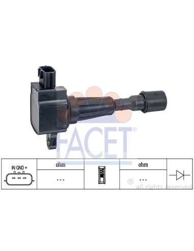 Bobina de encendido Facet 9.6414 - BOBINA DE ENCENDIDO Made in Italy - OE Equivalent