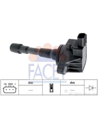 Bobina de encendido Facet 9.6427 - BOBINA DE ENCENDIDO Made in Italy - OE Equivalent