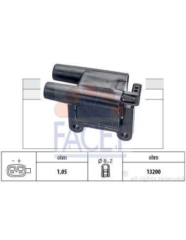 Bobina de encendido Facet 9.6480 - BOBINA DE ENCENDIDO Made in Italy - OE Equivalent