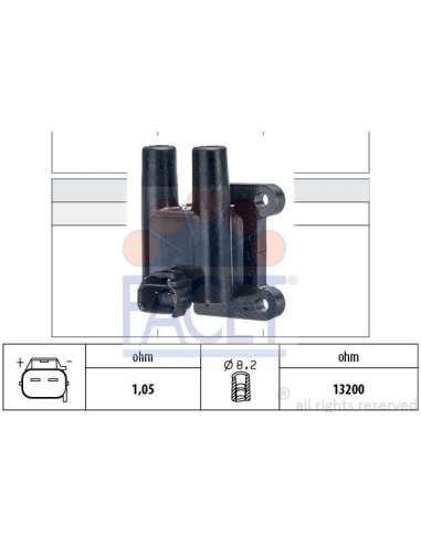 Bobina de encendido Facet 9.6482 - BOBINA DE ENCENDIDO Made in Italy - OE Equivalent