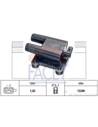 Bobina de encendido Facet 9.6487 - BOBINA DE ENCENDIDO Made in Italy - OE Equivalent
