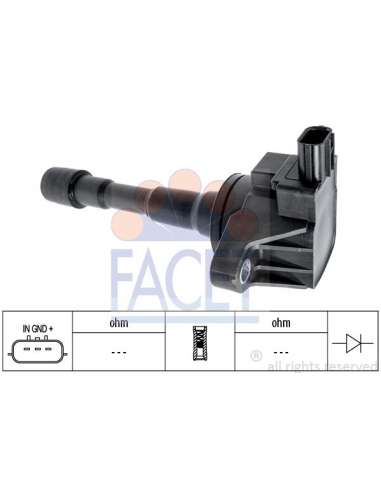 Bobina de encendido Facet 9.6508 - BOBINA DE ENCENDIDO OE Equivalent