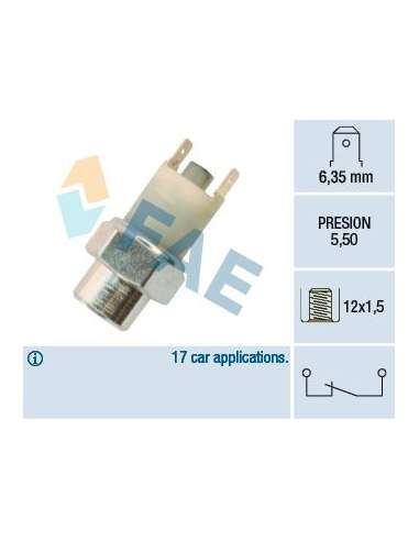 Interruptor de control de la presión de aceite Fae 18010 - FAE MANOCONTACTOS Made in Italy - OE Equivalent