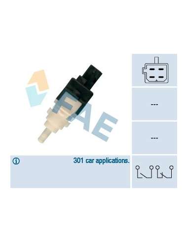 Conmutador, accionamiento embrague (gestión motor) Fae 24413 - FAE INTERRUPTOR STOP Made in Italy - OE Equivalent