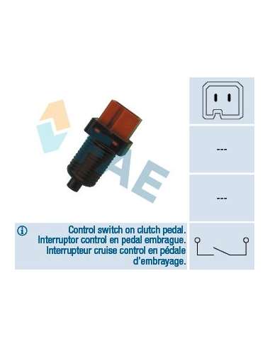 Conmutador, accionamiento embrague (gestión motor) Fae 24880 - FAE INTERRUPTOR STOP Made in Italy - OE Equivalent