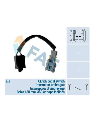 Conmutador, accionamiento embrague (gestión motor) Fae 24907 - FAE INTERRUPTOR STOP Made in Italy - OE Equivalent