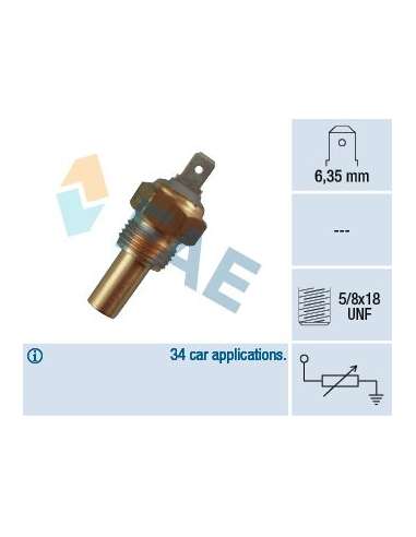 Sensor, temperatura del refrigerante Fae 31360 - FAE TERMO-RESISTENCIAS Made in Italy - OE Equivalent