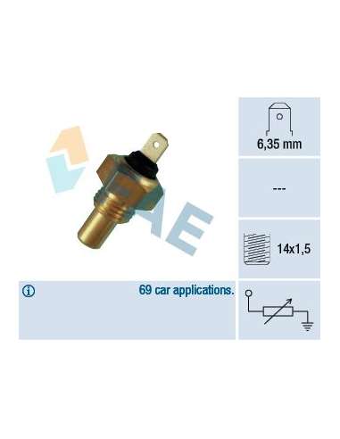 Sensor, temperatura del refrigerante Fae 31460 - FAE TERMO-RESISTENCIAS Made in Italy - OE Equivalent